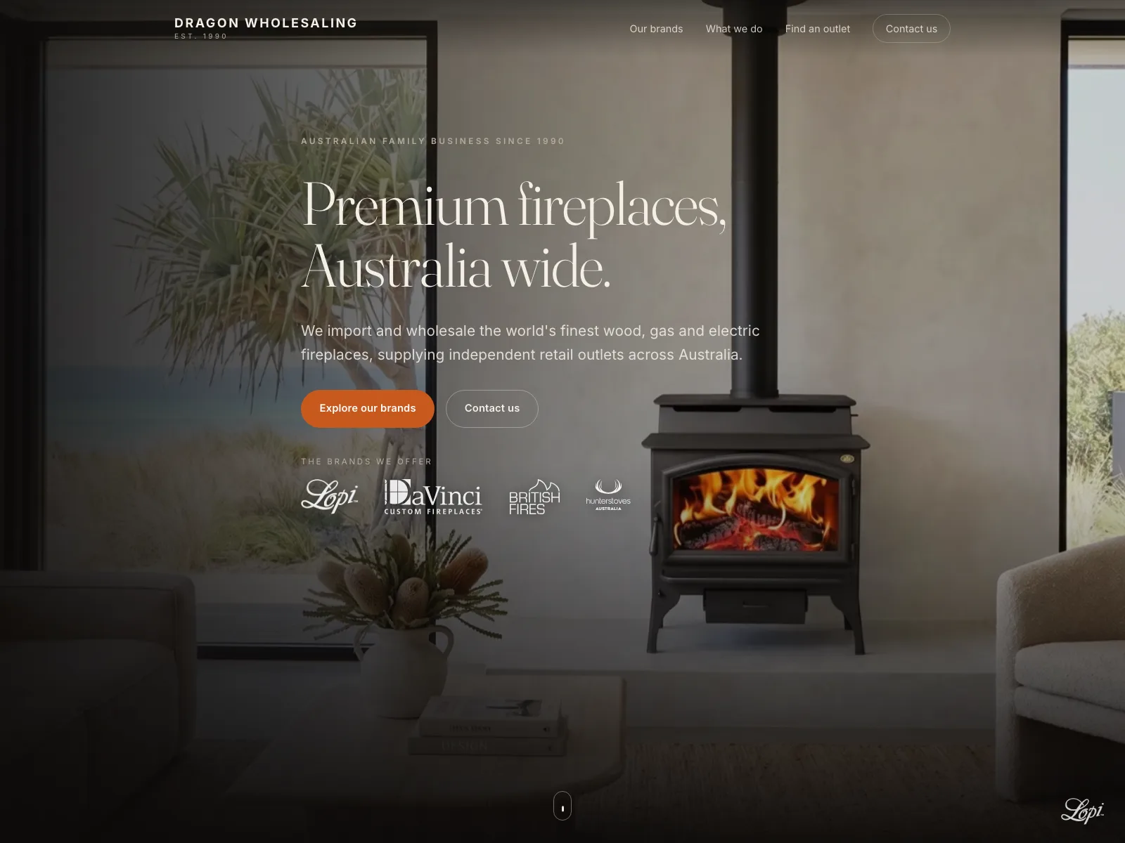 The rebuilt wholesaler website, a full-screen product hero