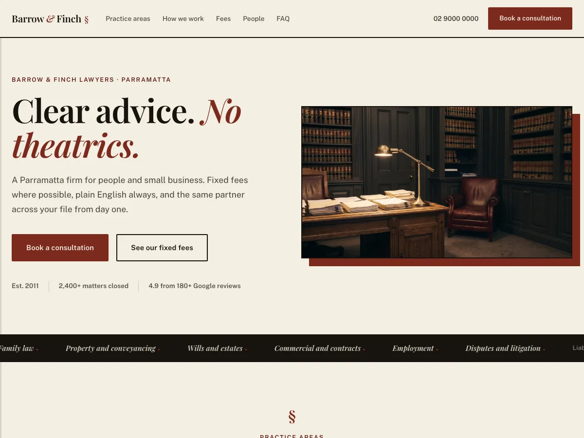 Law firm concept website design by Dynamo Wheel