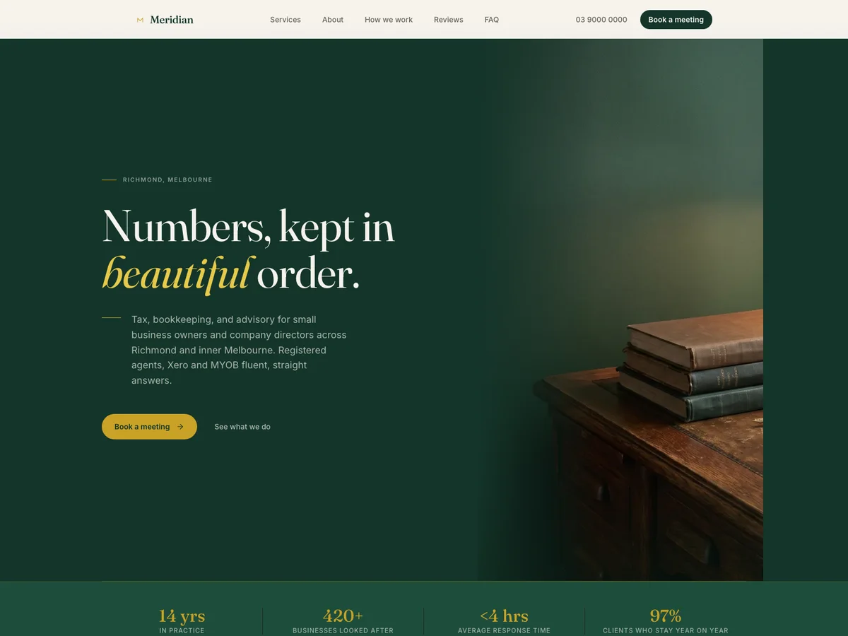 Accountant concept website design by Dynamo Wheel