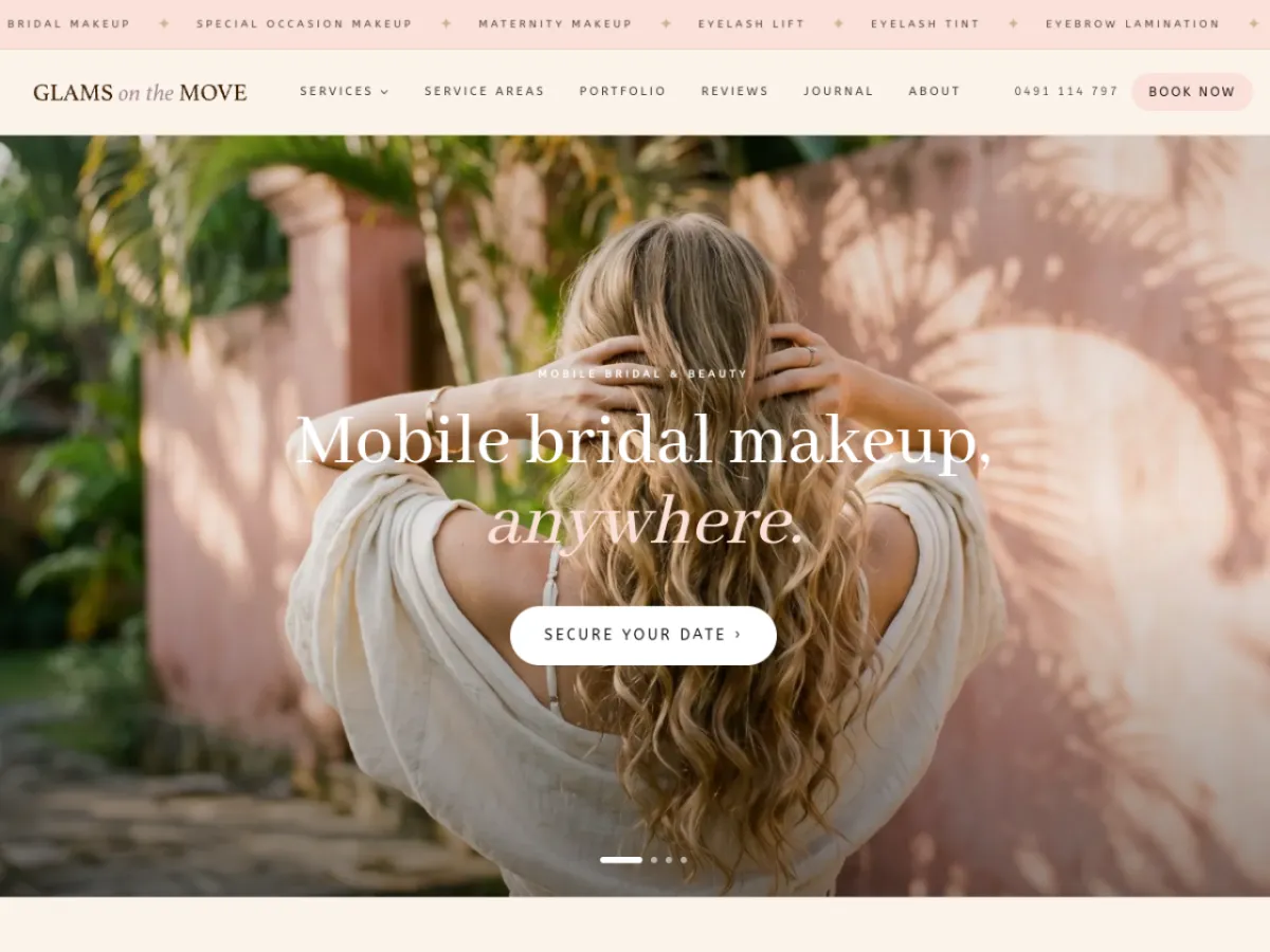 Glams on the Move website built by Dynamo Wheel