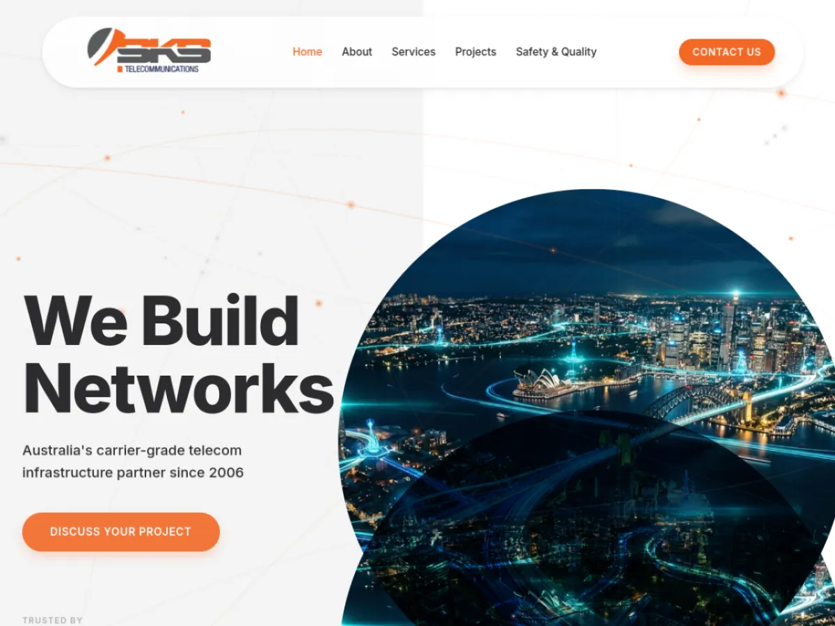 SKS Telecommunications website built by Dynamo Wheel